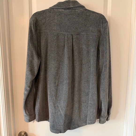 Altar’d State Gray‎ Velour Button Down Shirt/Shacket - Picture 5 of 5